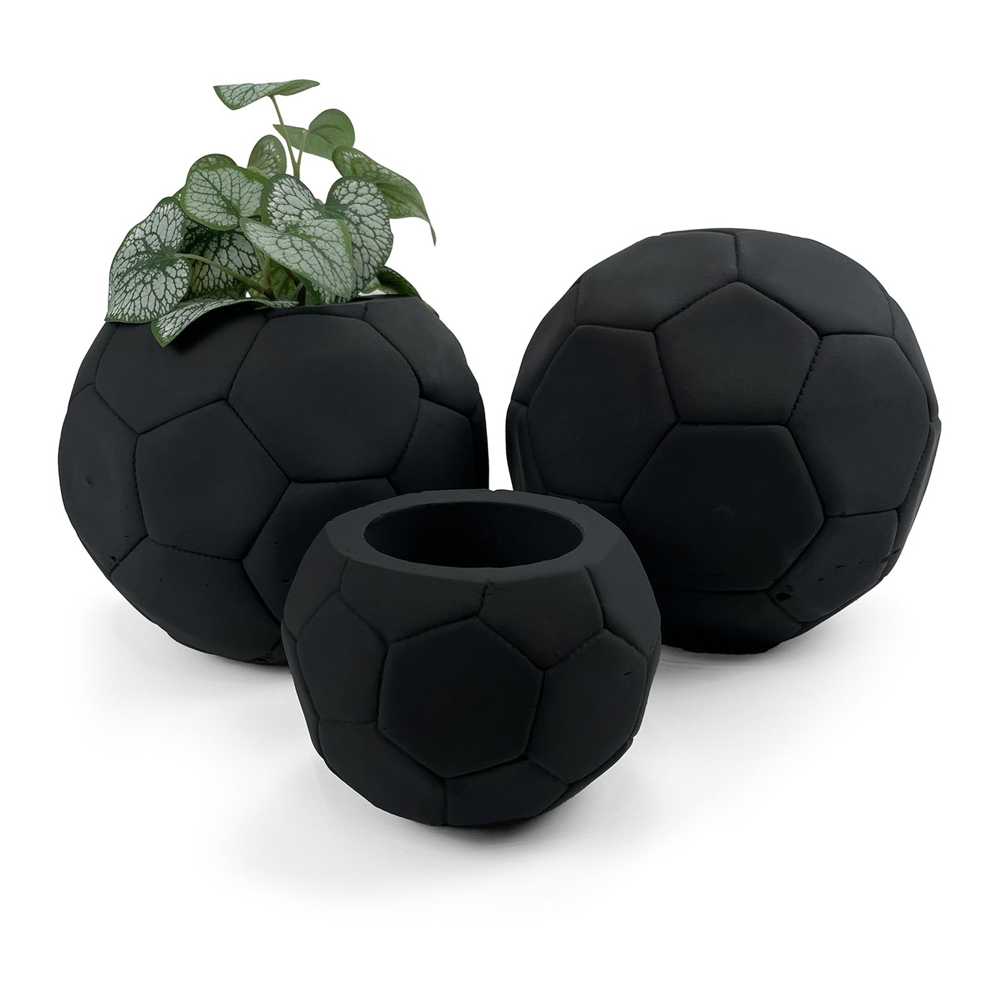 FOOTBALL PLANT POT BLACK